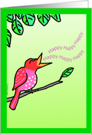 Birthday bird - red