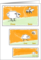 Ewe Bee Missed Farewell card