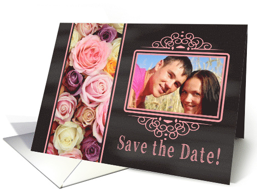 Save the Date - Chalkboard roses - Custom Front card (1186580)