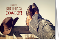Western Cowboy Themed Birthday with Country Style card