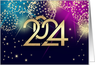 Happy New Year 2024 Fireworks card