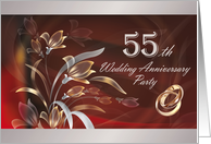 55th Wedding Anniversary Party Invitation card