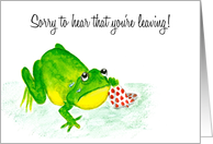 Sorry You’re Leaving with Cute Crying Frog Blank Inside card