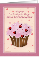 Granddaughter Happy Valentines Day - Cupcake card
