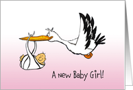 Stork with Baby girl