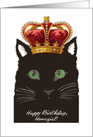 Birthday for Homegirl, Staring Cat wears Crown card