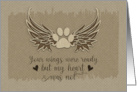 Pet Sympathy Paw with Angel Wings and Word Art card