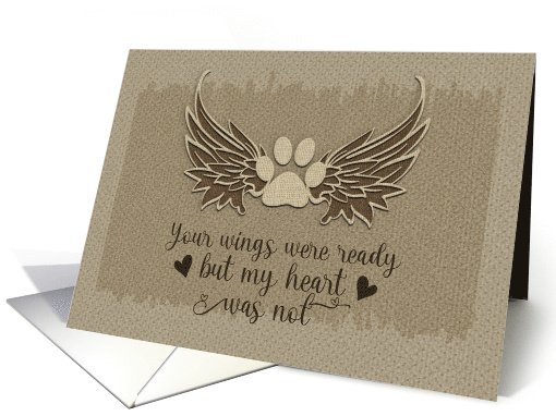 Pet Sympathy Paw with Angel Wings and Word Art card (1655698)