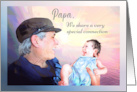 Papa and Grandchild for Grandparents Day Cute Baby and Man in Cap card