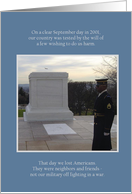 Airplane Over Tomb of Unknown Soldier - 9/11 Rememberance card