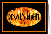 Devil’s Night fire and Skulls card