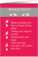 Beating cancer means...