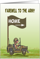 Army discharge welcome home forever, home for good, farewell army, card
