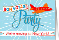 Bon Voyage Party Invitation Custom Text - Moving - Airplane Banner card