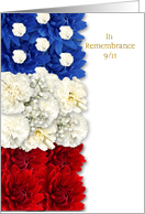 Patriot Day 9/11 In Remembrance - American Flag Floral Tribute card