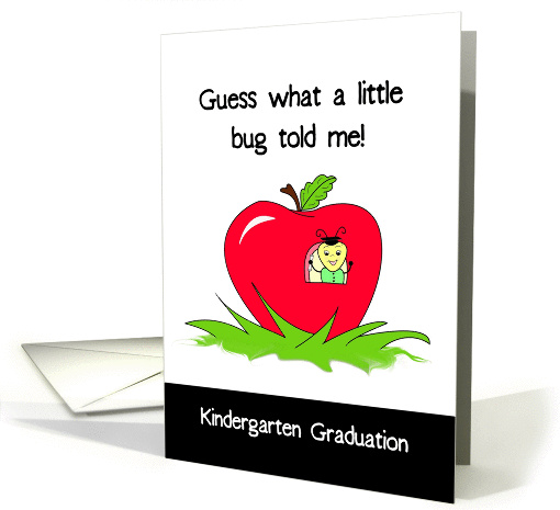 Congratulations Kindergarten Graduation Little Bug In An Apple card