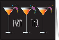 Mardi Gras Party Time Party Invitation Glasses with Mask and Ribbons card