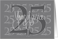 Hand Lettered 25th Year Employee Work Anniversary 25 Years of Service card