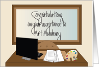 Congratulations on Acceptance to Art Academy, with Palette card