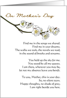 From Daughter in Heaven for Mom on Mother’s Day Poem and Blossoms card