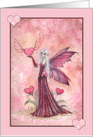 Valentine Card - The Flying Valentine - Fairy Art card