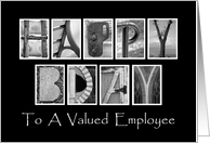 Employee Happy Birthday - Alphabet Art card
