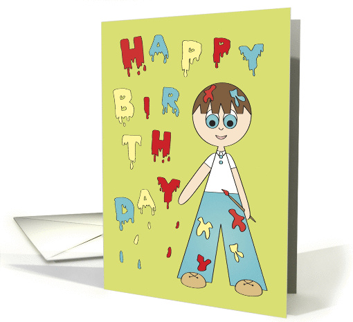 Painting Boy Birthday Fun card (912504)