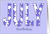 Birthday July Larkspur card
