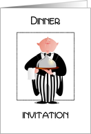 stylish butler- dinner invitation card