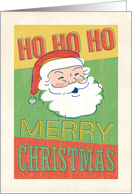 Vintage Santa Sign, Ho Ho Ho Merry Christmas card