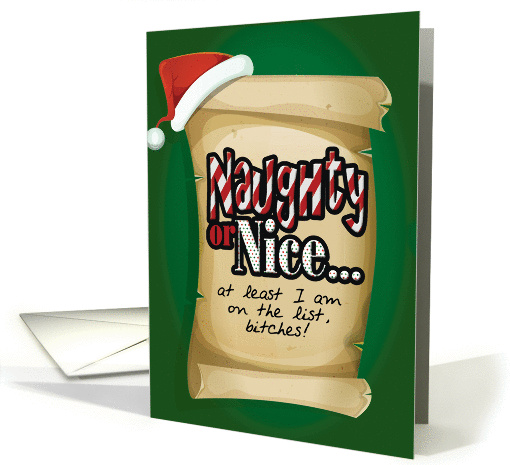 On The List Bitches Christmas Humor card (1457132)
