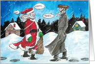 Santa greet Rabbi