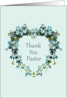 Thank You for Pastor Heart Shaped Forget-Me-Nots card