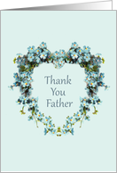 Thank You for Father (Priest) Heart Shaped Forget-Me-Nots card