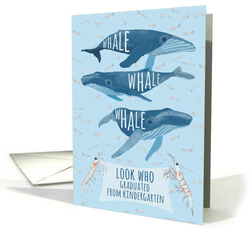 Funny Whale Pun Congratulations on Kindergarten Graduation card