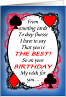 Bridge Player or Partner Funny Birthday Card