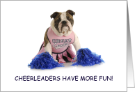 Funny Bulldog Cheerleader Congratulations on Making the Squad card