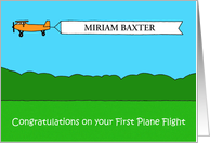 Congratulations on First Airplane Flight to Customize Any Name card