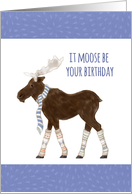 Moose Birthday Card,...