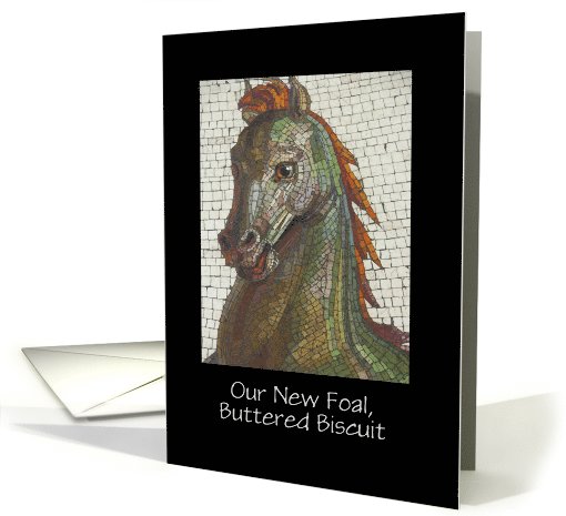 New Foal, Mosaic Horse, Personalize Cover/Inside card (1034487)