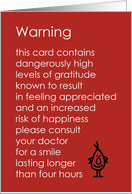 Warning - A funny thank you poem from all of us card