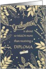 Graduation Congratulations Glitter Look Leaves card
