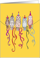 Hand drawn owls with...
