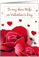 Romantic Red Roses Valentine’s day card to a dear wife card