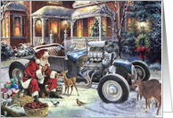 Hot Rod Christmas - Santa And The Animals card