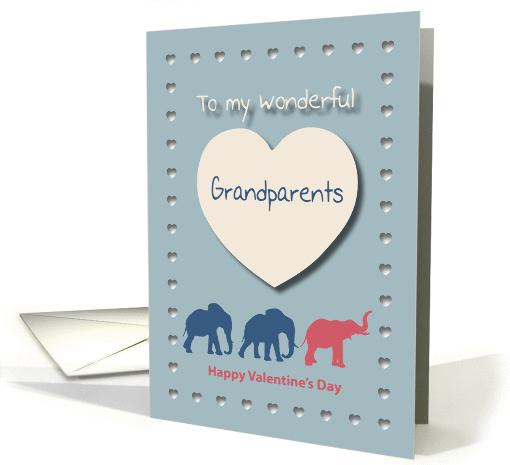 Elephants Hearts Wonderful Grandparents Valentine's Day card (1188678)
