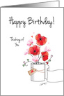 COVID-19, Happy Birthday, Flowers in toilet roll card