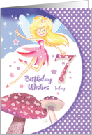 Birthday, Fairy & Mushrooms, 7 Today card