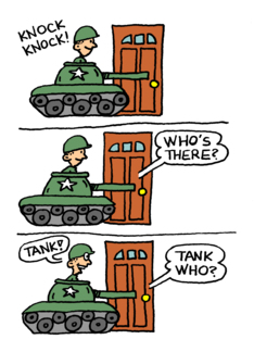 Knock Knock Tank...