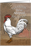 Retro Adoption Announcement for New Chicken with Rooster card